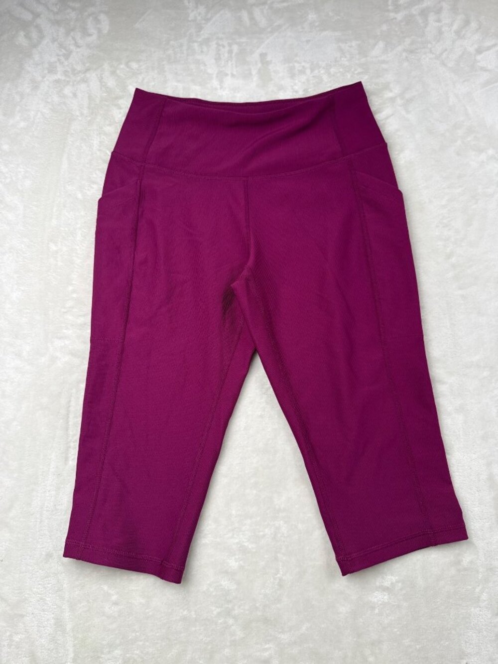 32 Degrees Cool Womens Burgundy Capri Leggings Size M High Waist Stretchy